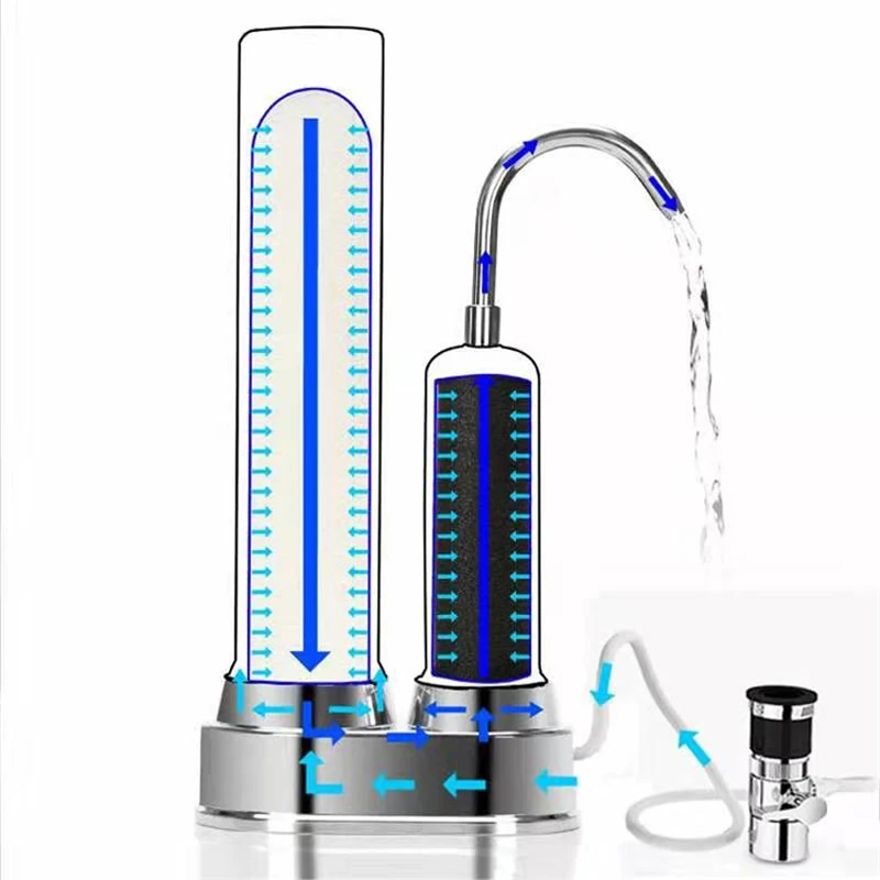 2 stage 304 stainless steel carbon counter top water purifier