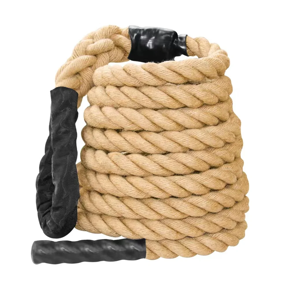 Climbing Ropes with Carabiner Eyehook Core Strength Power Hemp Rope