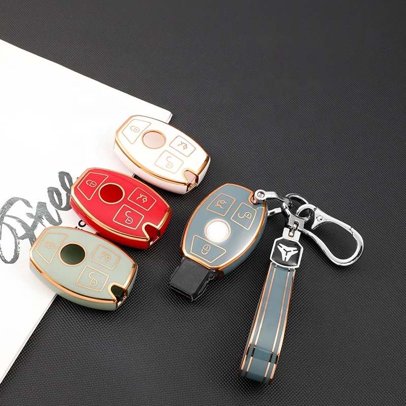Premium Soft TPU Key Case Cover for Mercedes Benz  C E S M CLS CLK G Class Keyless Smart Key Fob shell