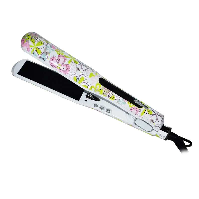 Professional hair straightener 2 in 1 wide plate salon flat iron high temperature for all hair types