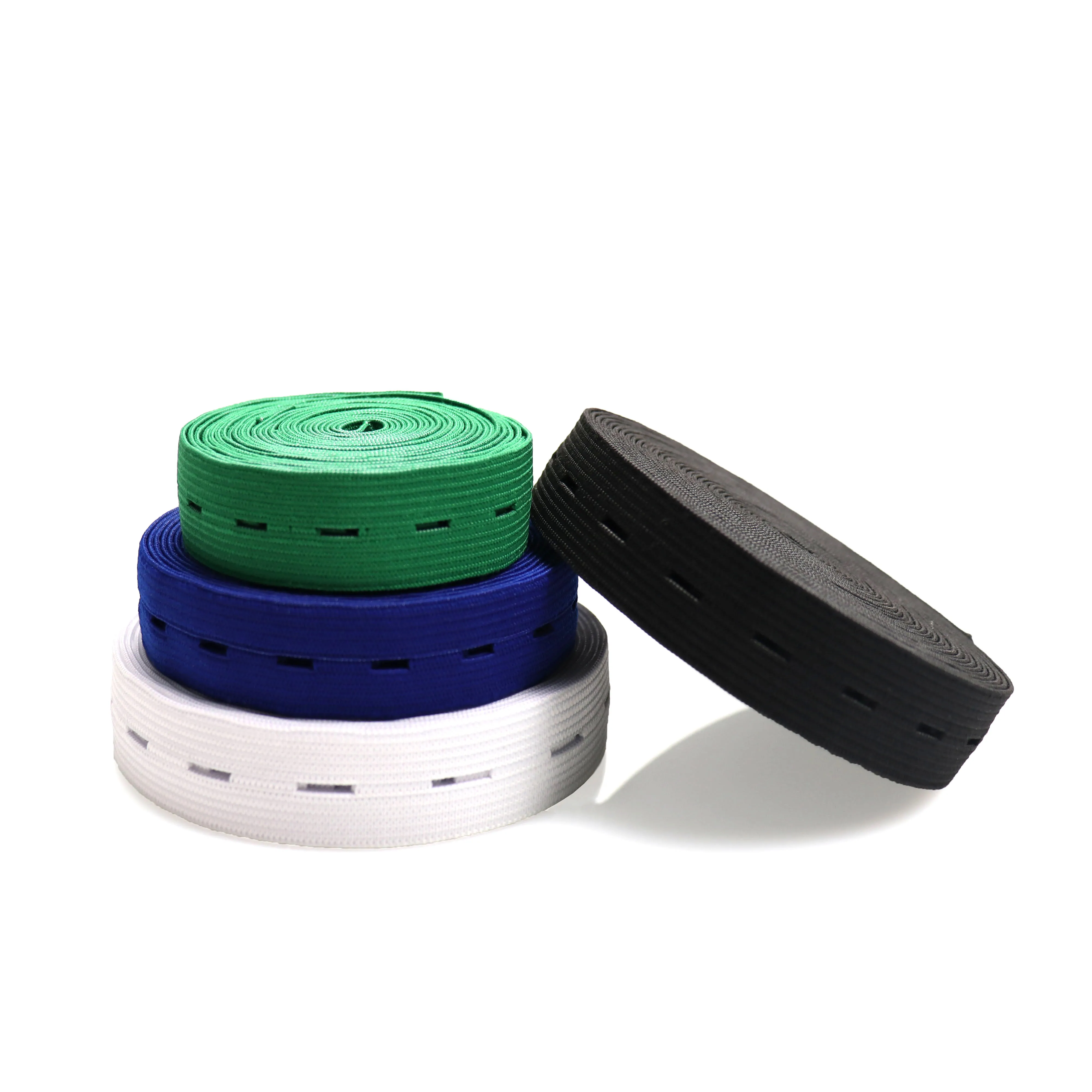 Different Sizes Garment Flexible Strap Button Hole Knitted Decorative Coloured  Elastic Band