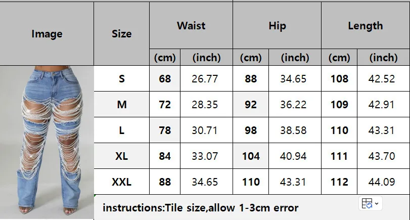 GX4002 Fashion Street Wear Women Hollow Out pearl Jeans Pants Denim Trousers