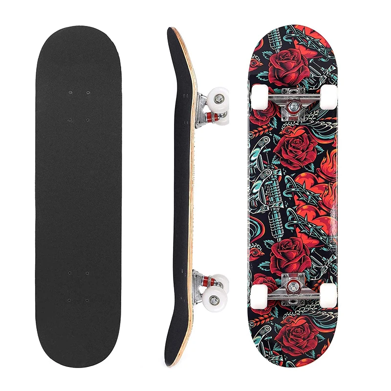 Cheap Price Customized 7 Layer Maple Wooden Complete Skate Board Skateboard for Beginner Teenager Adults