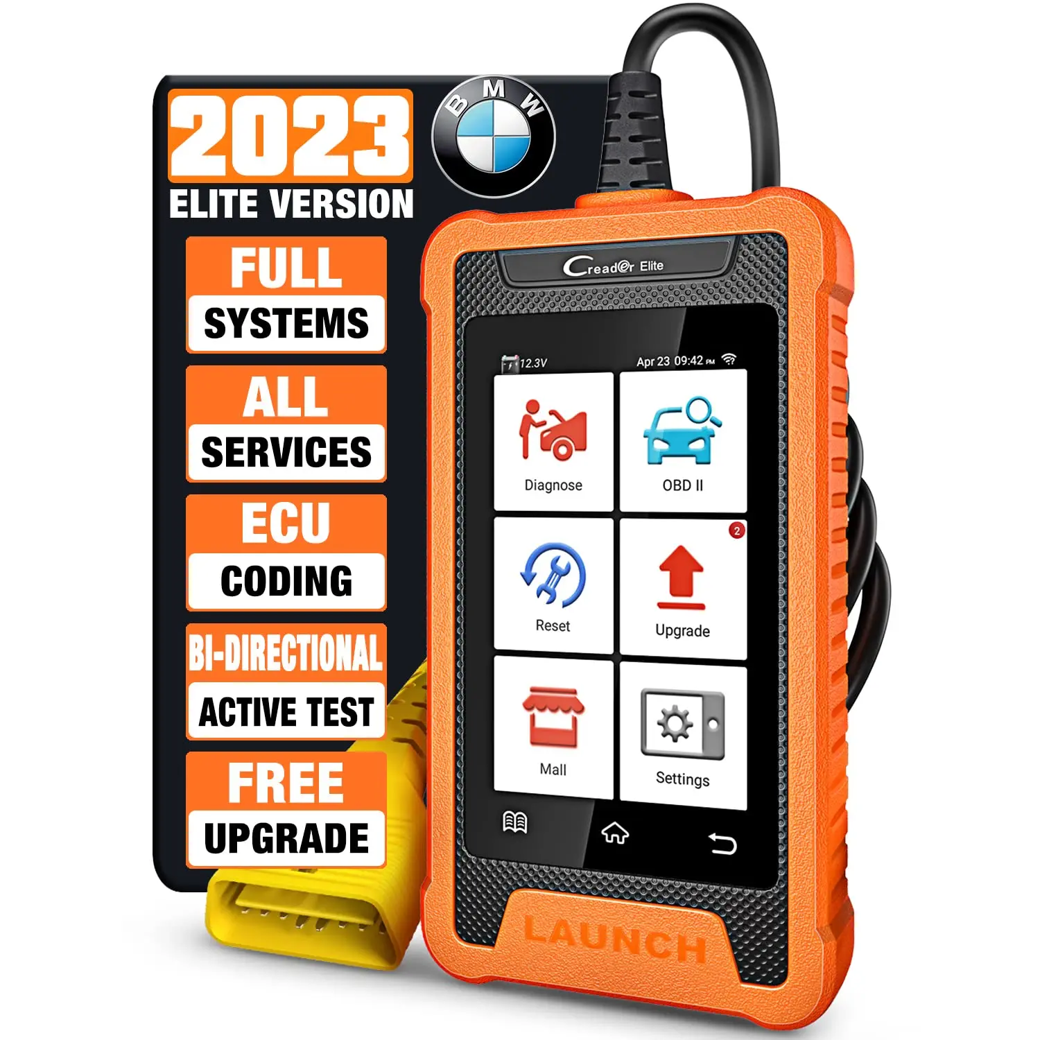 2024 Elite LAUNCH All System Bidirectional Scan Tool ECU Coding Key Programming OBD2 Scanner Car Diagnostic Tool For BMW