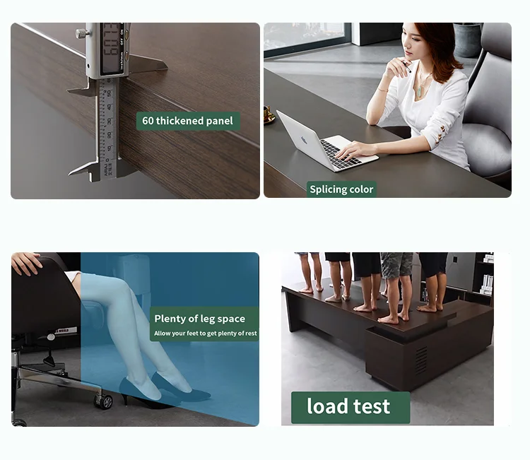 Современный деревянный исполнительный стол президент менеджер большой с боковым шкафом