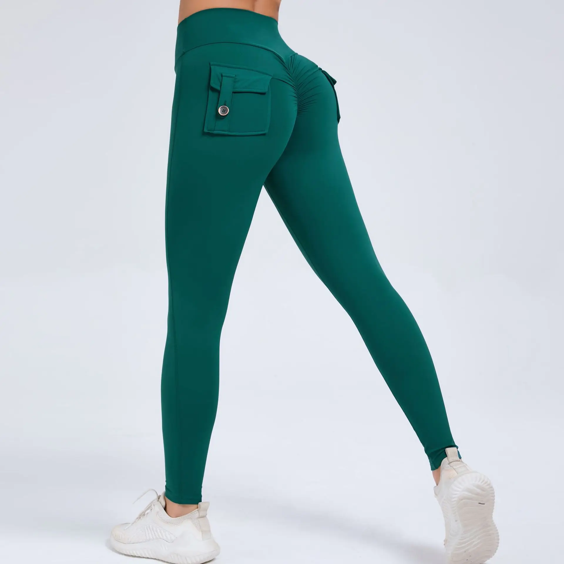 Free Design Custom Yoga Legging Fille Tummy Control Compression Flat Belly Tights Fitness Cargo Pocket Leggings Women Set