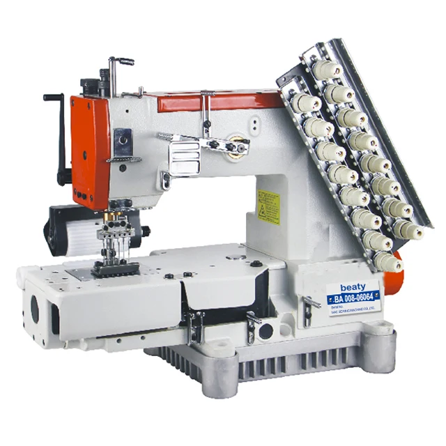 BA 008-06064P 6 NEEDLES CYLINDER BED MULTI NEEDLES SEWING MACHINE FOR TAPE-ATTACHING