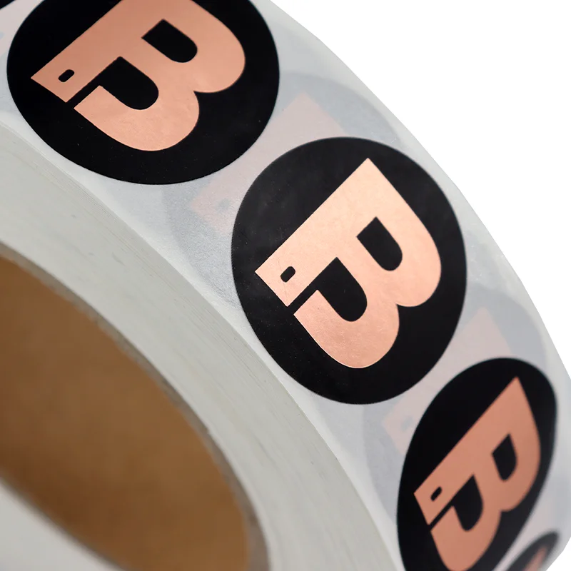 Custom Rose Gold Foil Sticker with Embossed Logo Industrial Application for Photo Frame Promotion & Gift Giving Color Printing