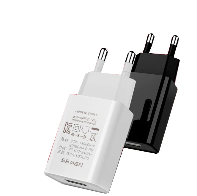 1pc retail sell White color Korea plug kc certificated micro usb 5v1a 5volt 1amp 1000ma 2a wall charger kc for mobile phone