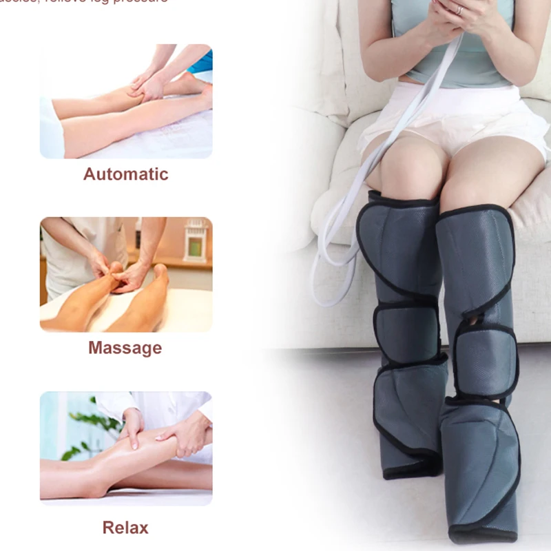 Calf Foot Knee Leg Massager Boots With Heat Air Compression for Circulation Relaxation