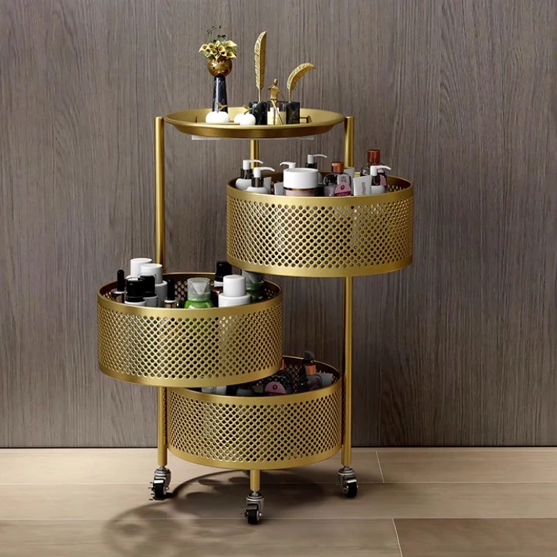 Modern Multi-Function Manicure Cart Storage Holders Beauty Tools Organizer Salon Spa Hairdressing Spa Cart Trolley Made Metal