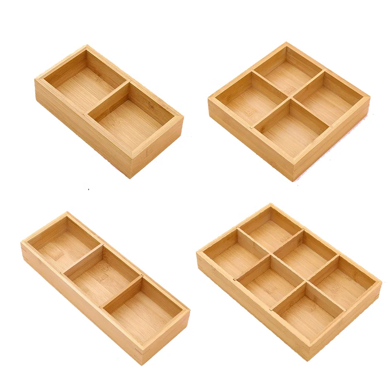 Bamboo multi-plaid small solid wood uncovered wooden storage box small wooden box