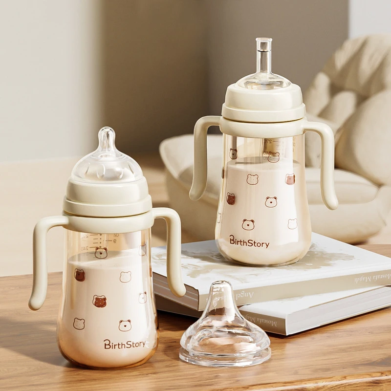 Wholesale 300ml Used By Multiple Baby Age Groups Pacifier Duckbill Small V-valve Suction NozzleNew Born Baby Bottles Sets