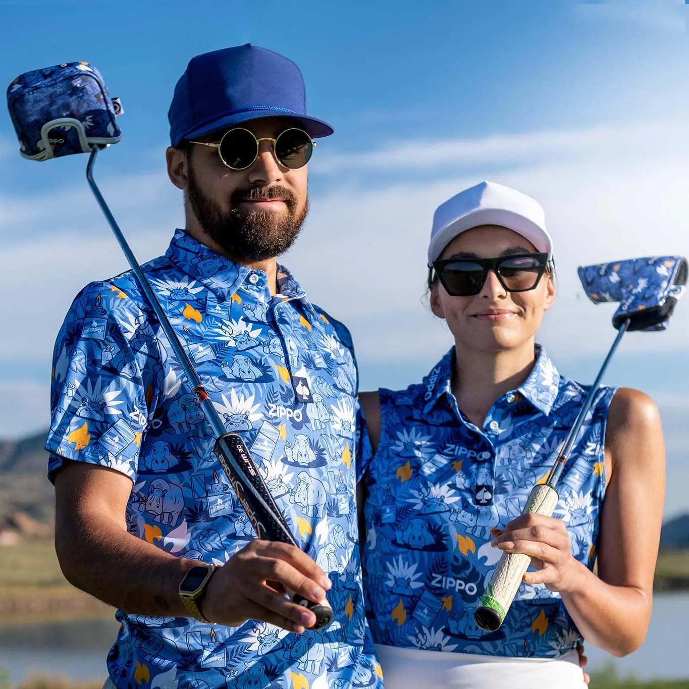 Customizable zippo pattern full print golf shirt modern polos for men and women 92 polyester 8 spandex golf clothes shirt