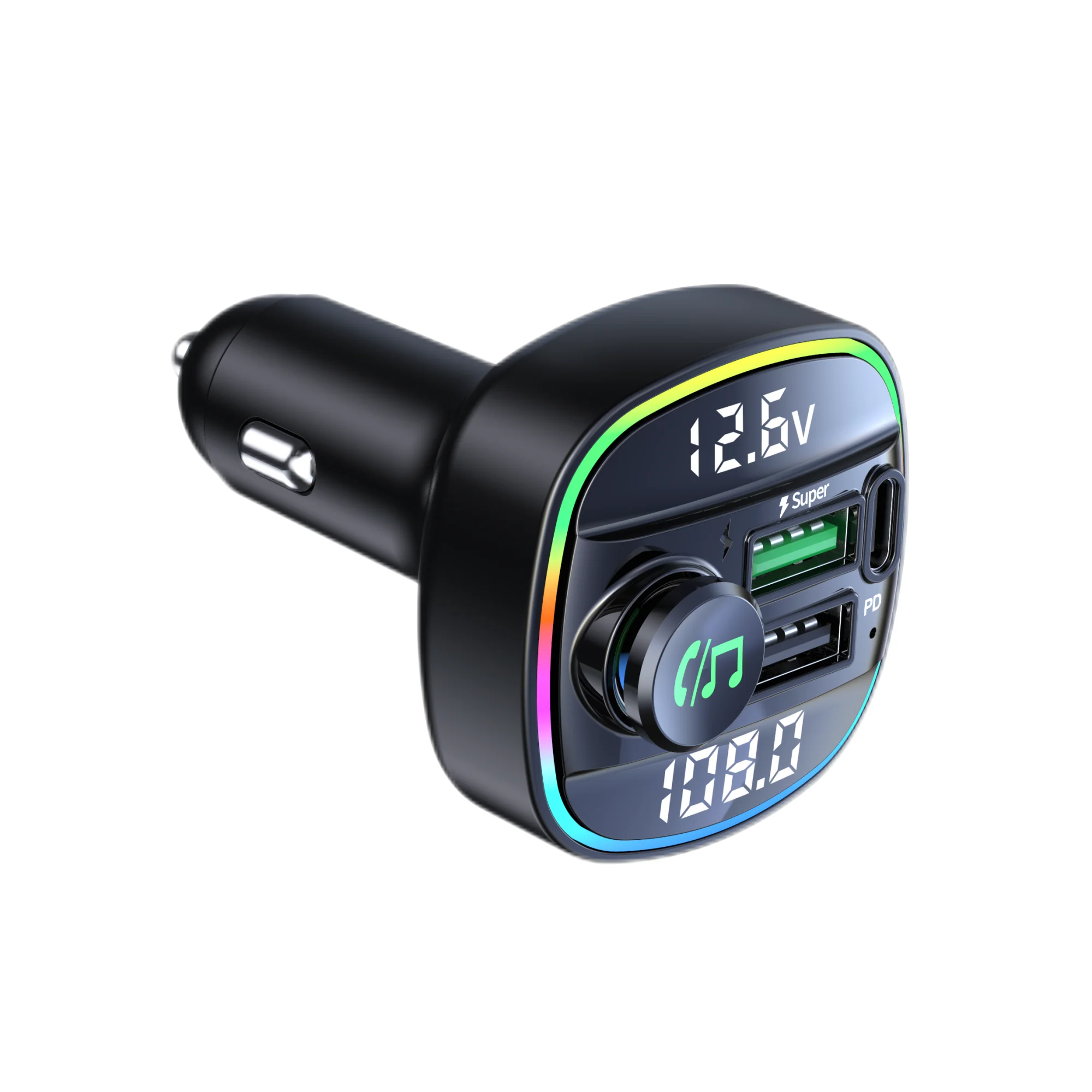 C22 FM Transmitter Handsfree Car Radio Modulator MP3 Player With 22.5W USB Super Quick Charge Adapter for Car
