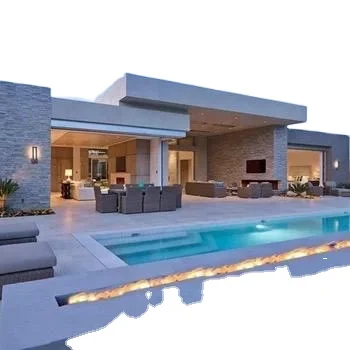 Fast construction modern design villa light steel villa with pool