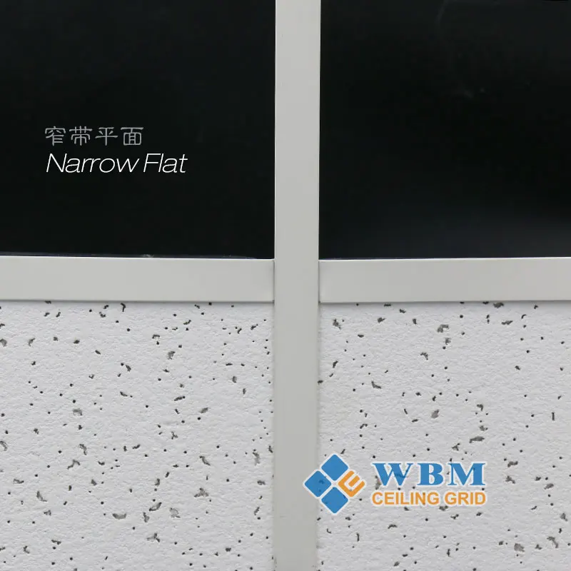 False Ceiling Grid Narrow Flat tee bar T bar steel t shaped ceiling frames suspended ceiling T grid components 32/38
