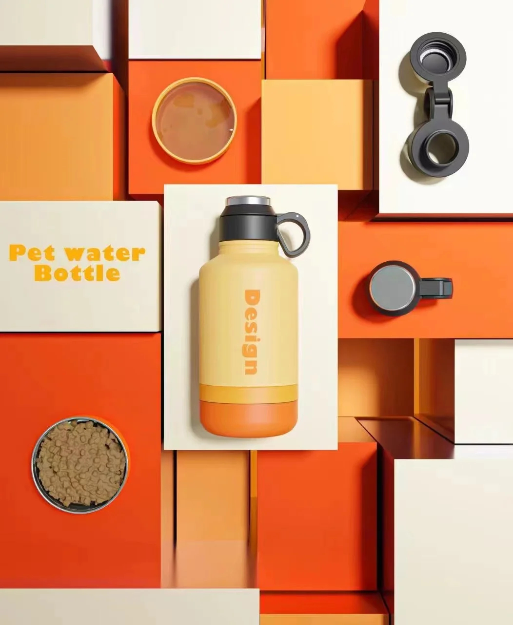 32oz 40oz Portable Dog Travel  Water Bottle with  Dog Water Bowl Dispenser