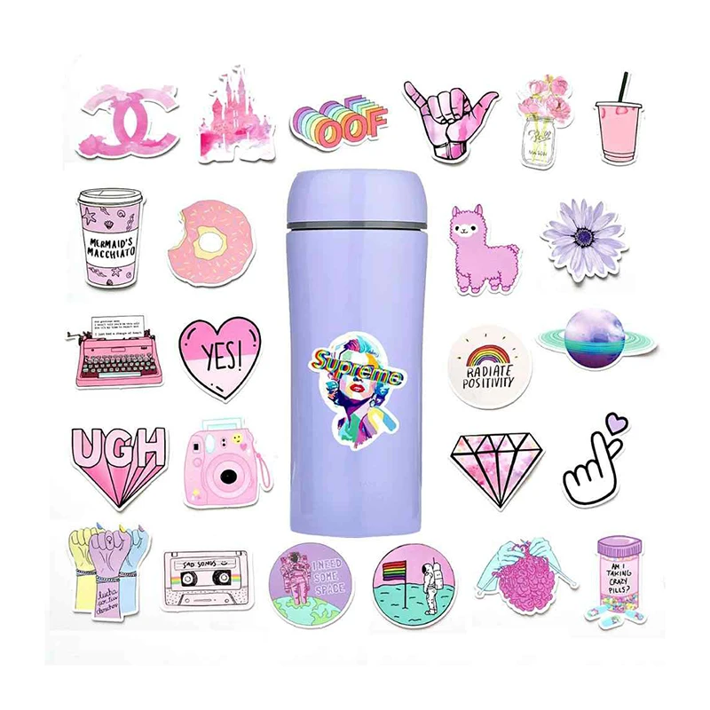 Chinese Printing Factory Sale Directly Custom Die Cut Stickers Waterproof Vinyl Adhesive Stickers For Water Bottles