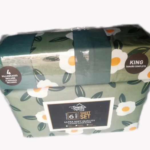 Printed Ultra-Soft Microfiber Sheet Set All Seasons Luxury Comfortable Queen King Size 6 Pieces Fitted Sheet Sets Bed Sheets