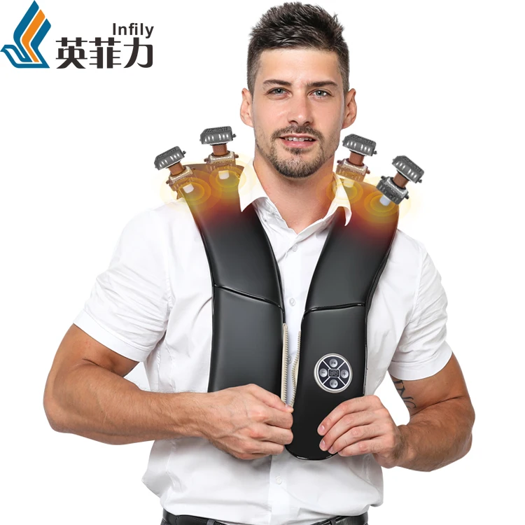 Electric Koncking Massage Belt Shoulder Neck Massage Shawl Kneading Heating For Home Car Office