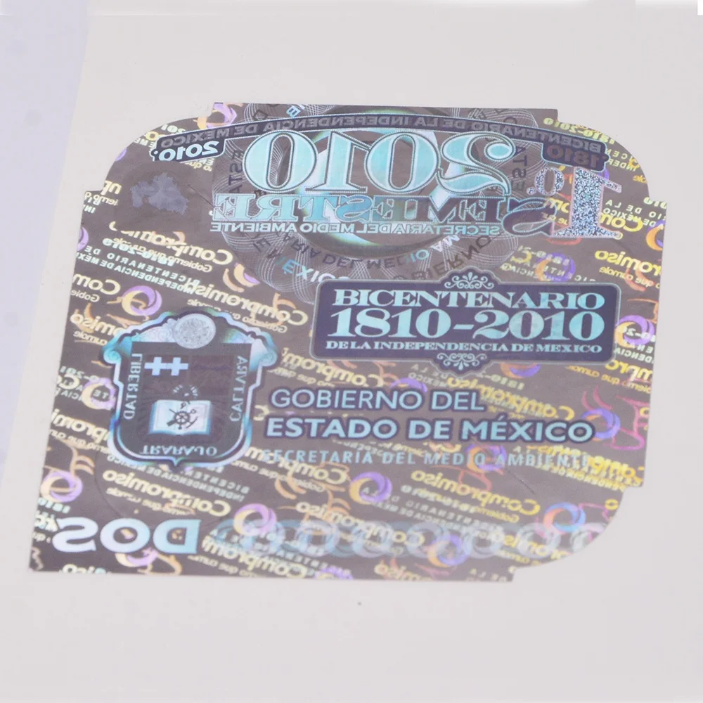 print custom design hologram logo design and authenticity hologram sticker on paper