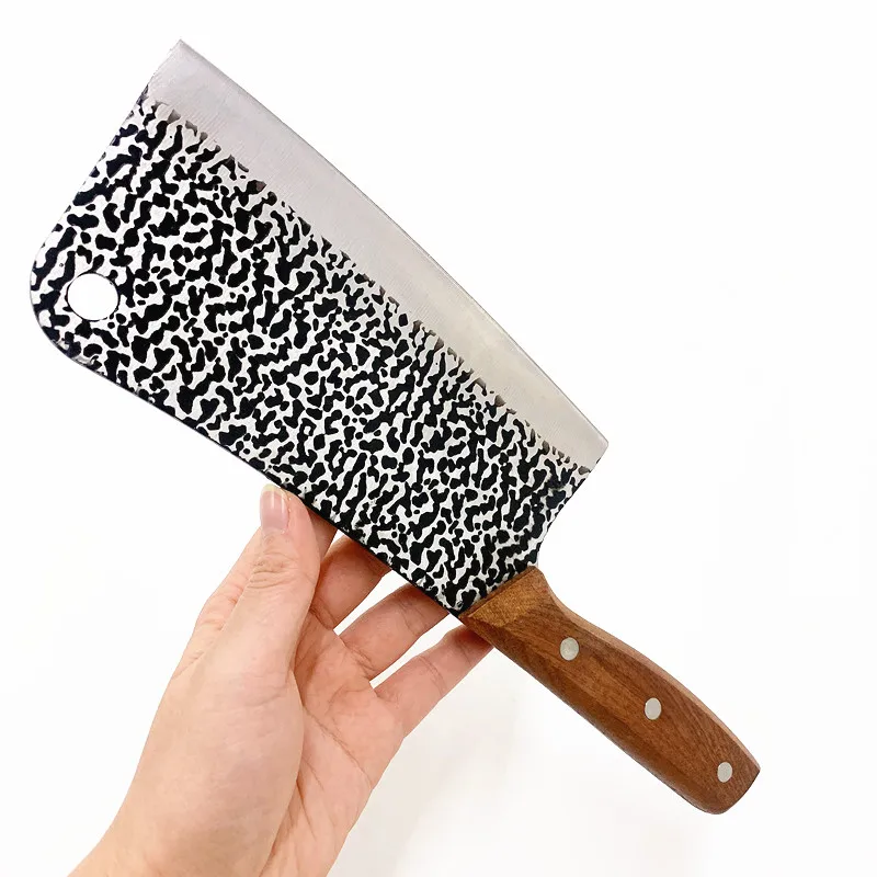 Factory Kitchen Knives Forged Meat Cutter Wooden Handle Chopper Knife Stainless Steel Knife 7 inch