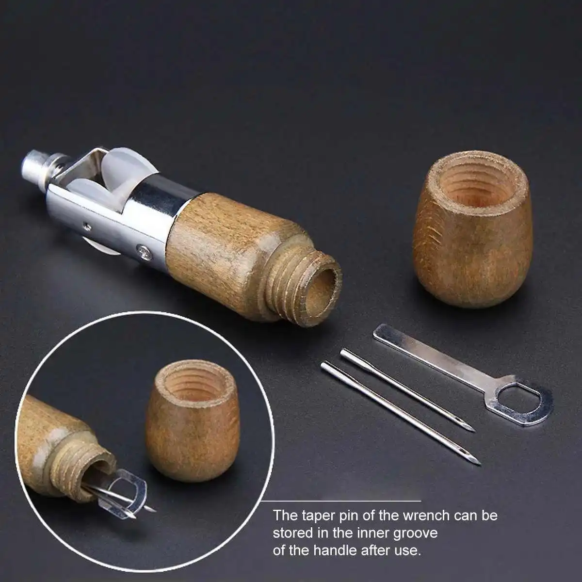 Sewing Needle Leather Sewing Awl Kit Hand Stitcher Set Lock Stitching Hand Stitcher Thread Needles Kit DIY Craft Stitch Tools