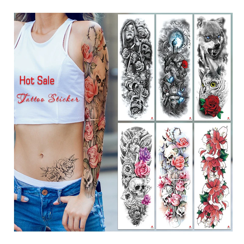 Tattoo Sticker Classic Body Art Style Tribal Design Stencil Henna Tato 2021 Hot Sale Wholesale Waterproof Long Lasting Plastic