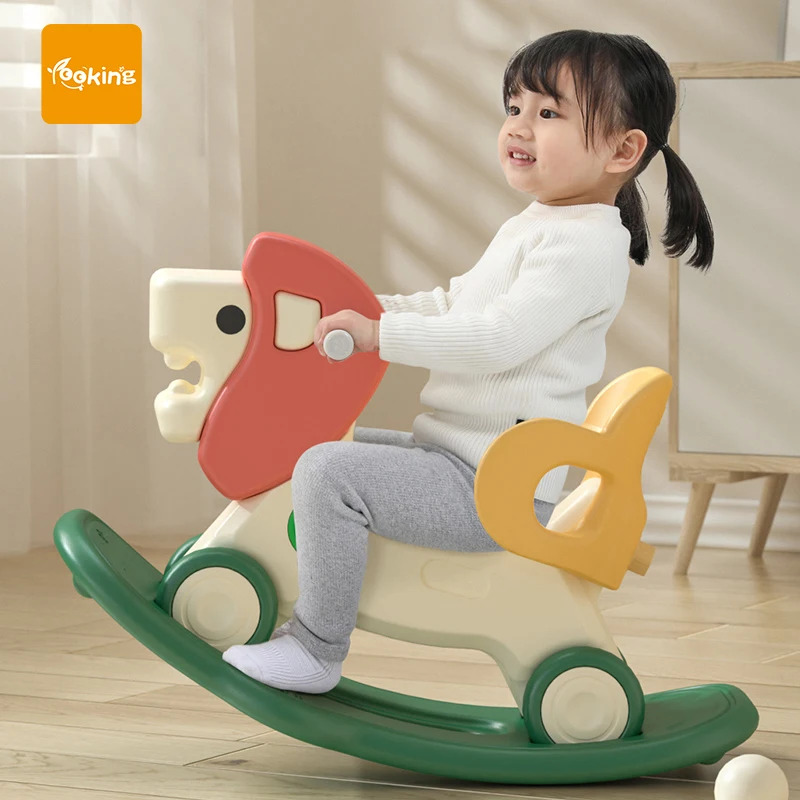 Hot Sales Kindergarten Children Plastic Rocking Horse Ride On Toy Baby Animal Toy Indoor