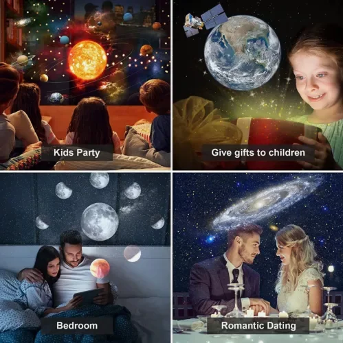 LED Laser Globe Star galaxy Projector Christmas lamp Free 13 space Films Atmosphere Night Light for Kids room decoration