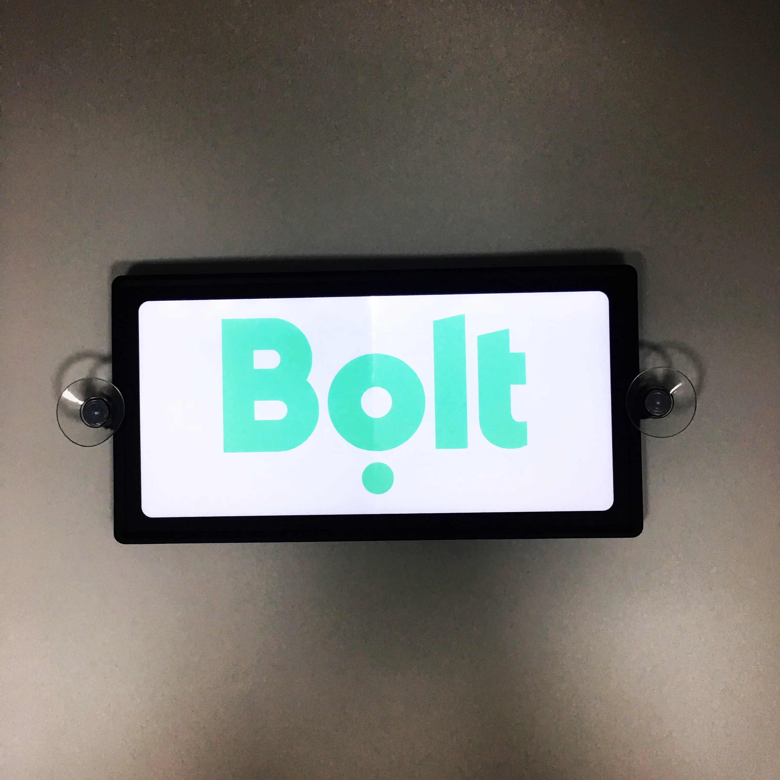 Constant light up BOLT SIGN ACCESSORIES LOGO GLOW LED LIGHT SIGN with Lithium Ion Battery USB Charge using 2 pcs suction cups