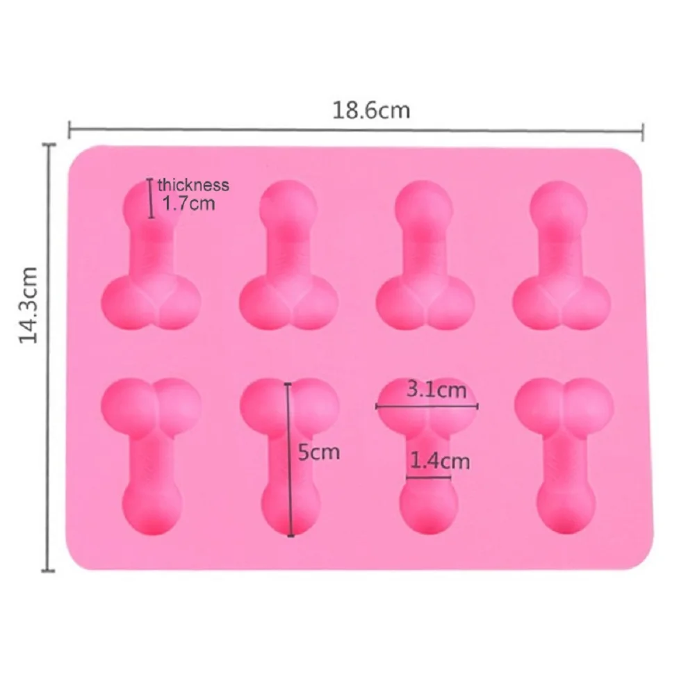 New Arrival 1pc Funny Sexy Penis Silicone Cake Mold 8 Holes Ice Cube Tray DIY Silicone Chocolate Molds Fondant Mold