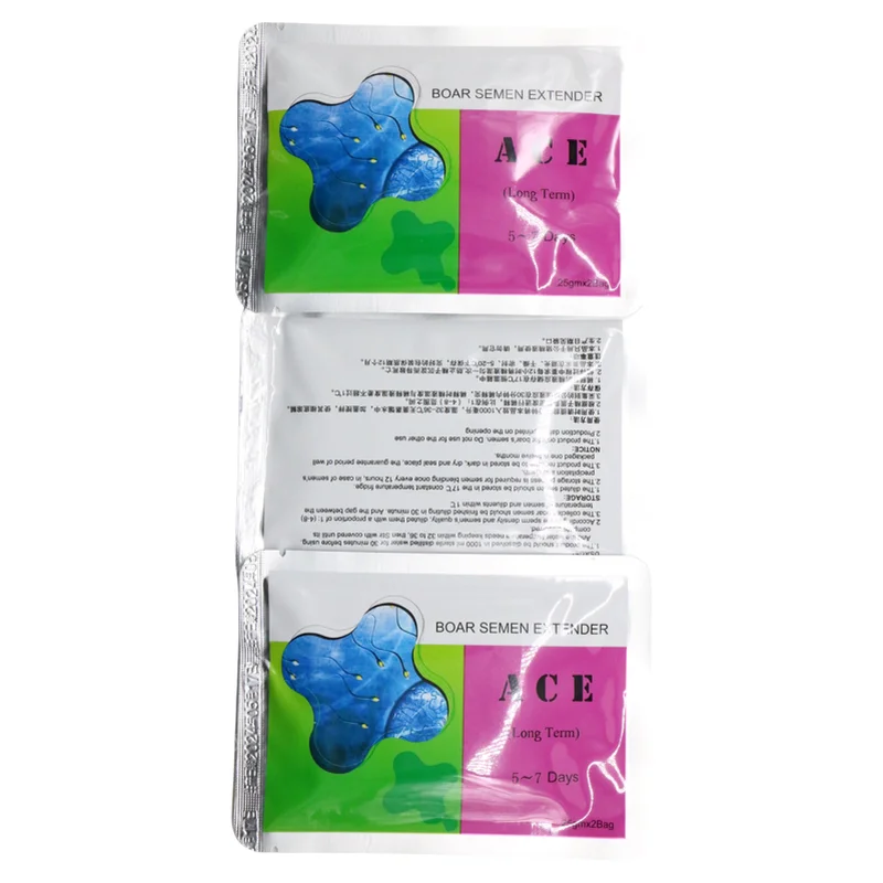 Порошок для разбавления спермы кабана с мешком из алюминиевой фольги, промежуточный удлинитель спермы для ветеринарного инструмента