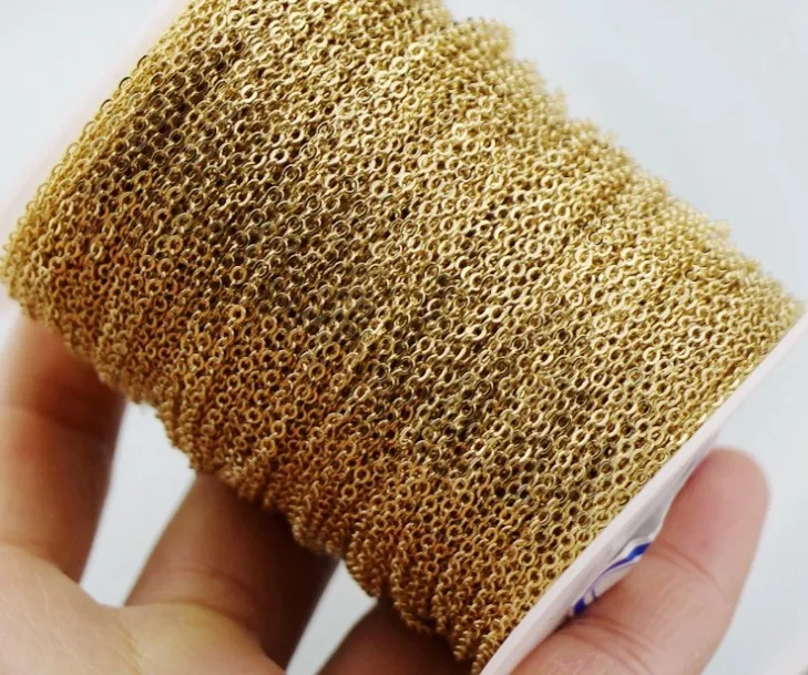 NANA high quality 14k italian gold plated chain,1.0mm brass O shape chain