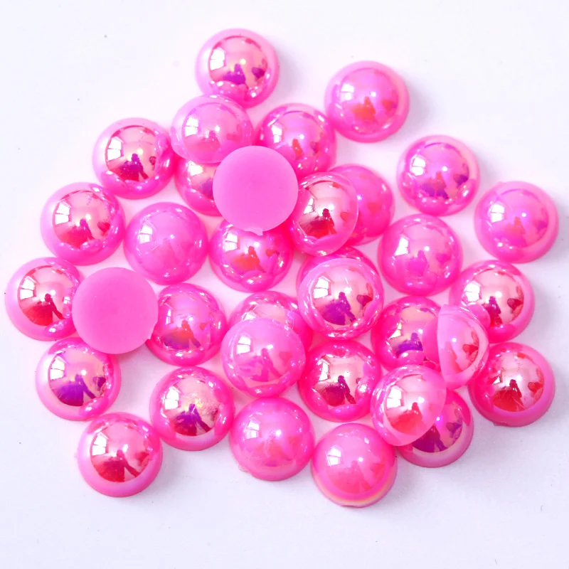 
Wholesale Citrine AB ss2-ss14 Mix Color Plastic Half Round Pearls in Bulk 