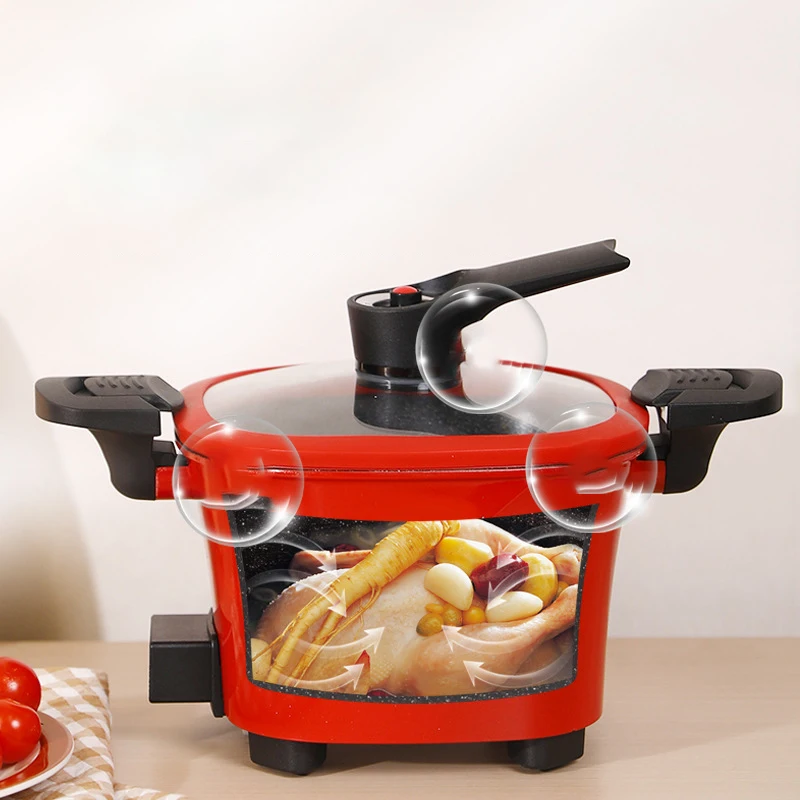 Wholesale Household Micro Pressure Cookers Soup Pot Temperature Regulating Pressure Cooker Square Non Stick Pot with Two Handles