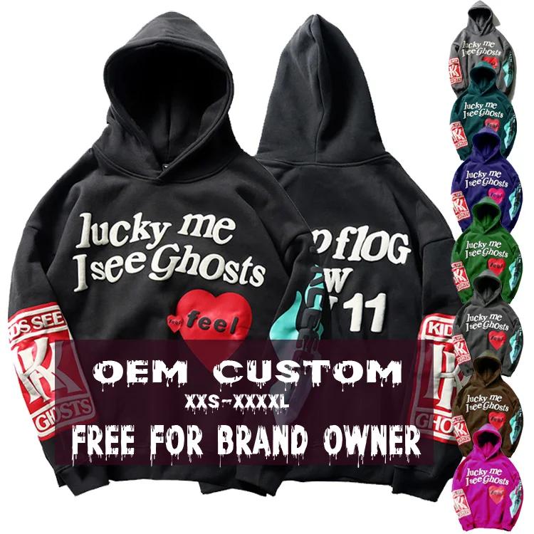 Free Sample Puff Printing Hoodie Custom Puff Print Hoodie Manufacturer for USA Brands Owner OEM ODM Service