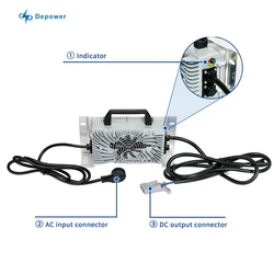 56.4v battery charger 48v 20a charger with US input and heavy duty alligator clips output 1000W 1300W NMC battery in 13S