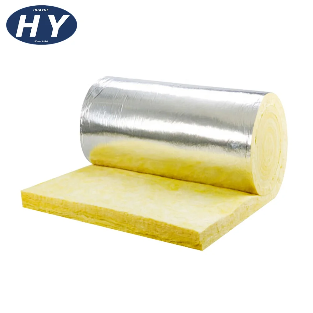 HAVC System Fiberglass Rigid Blanket 24kg/m3 32kg/m3 25mm Acoustic Thermal Insulation Sound Absorbing Glass Wool Duct Wrap