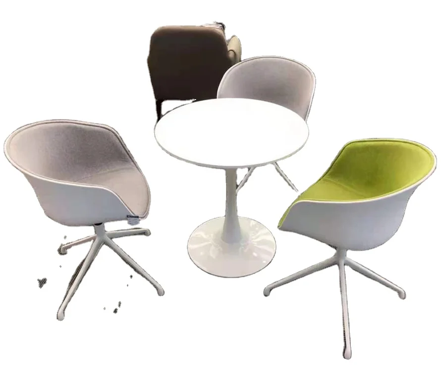 Factory Direct Sales Tall Metal Legs PP Moulded Back Swivel Home Office Revolving Adjustable Meeting Chair