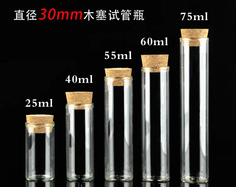 
Transparent High Borosilicate Glass Test Tube Bottle Reagent Bottle Chemical Glass With Cork 