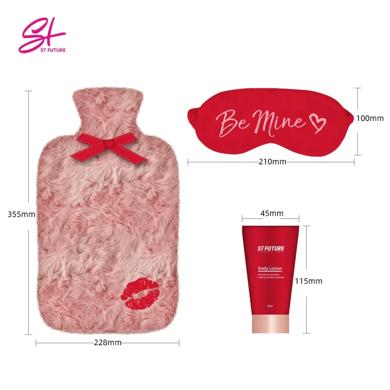  St Future Gorgeous Design Gift Set With Fluffy Hot Water Bottle/Eye Mask/ 50ml Body Lotion For