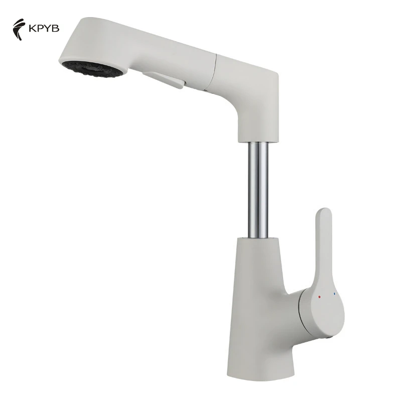 White copper hot and cold display faucet Universal leading undercounter mechanical arm basin faucet