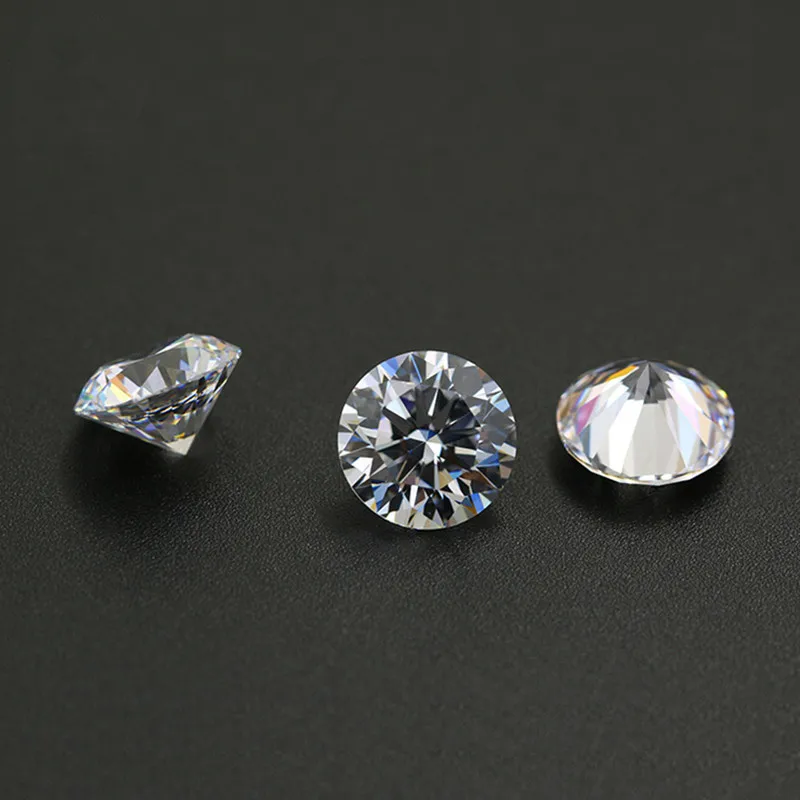 Jinying wholesale AA white cz stone 4mm 5mm 6mm Round Brilliant Cut Synthetic cubic zirconia loose gemstone