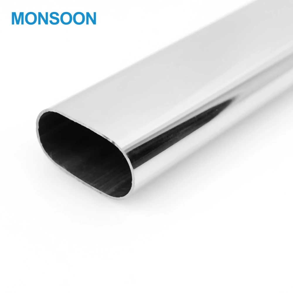 
Monsoon Hot Sale Wardrobe Accessories Chrome Iron Oval Aluminum Hanging Tube Stainless Steel Wardrobe Tube 