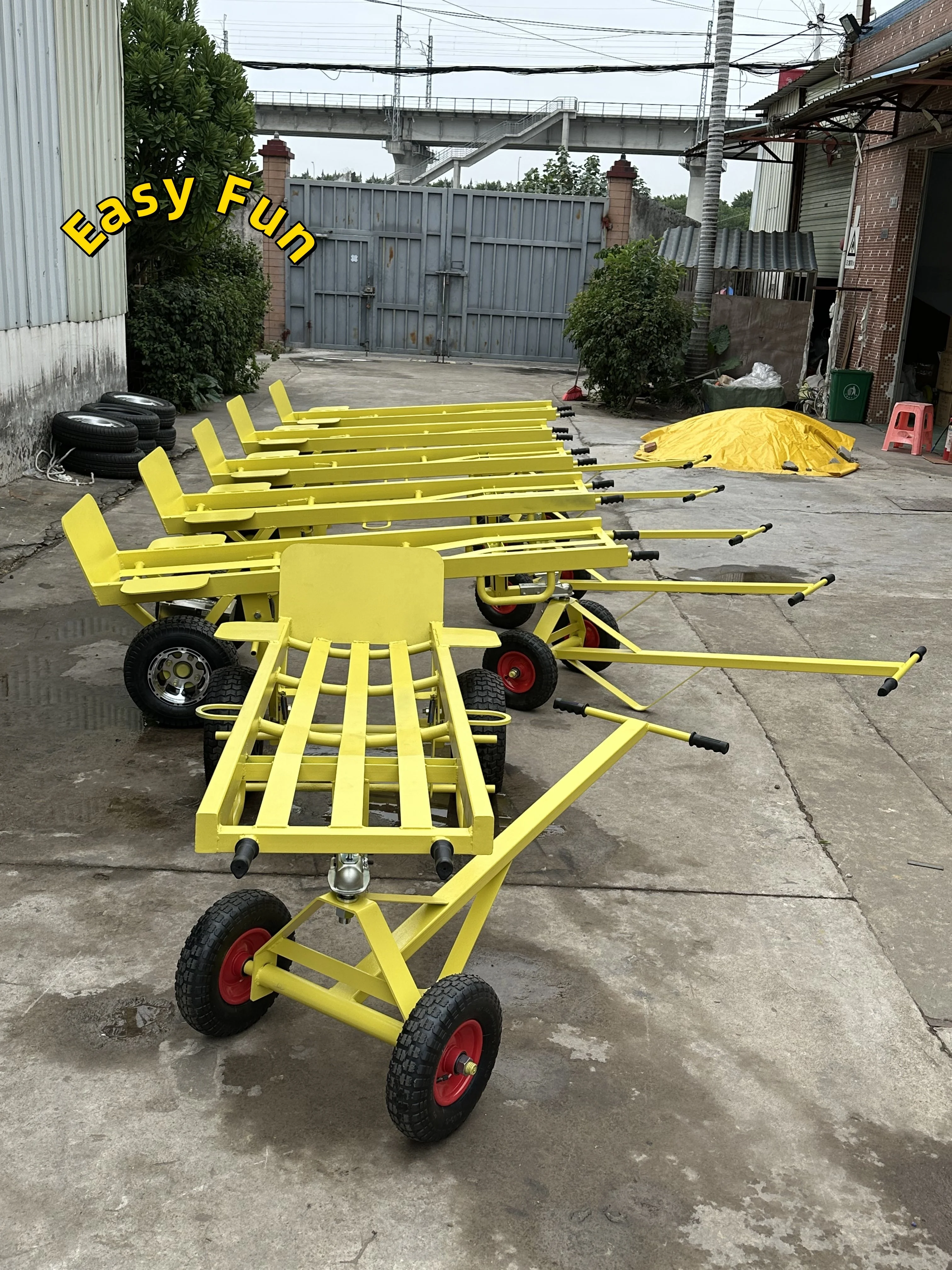 Large Load Capacity 2000lb Inflatables Folding Storage Trolley Cart Hand Truck Dolly With Steering Gear