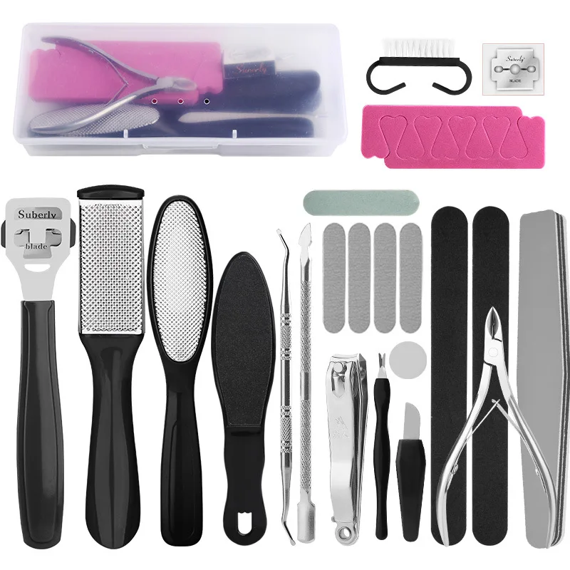 Wholesale 24 In 1 Pedicure Tool Set Professional Foot Care Products Podiatry Callus Remover Tools Nail clipper Tool Kit Set
