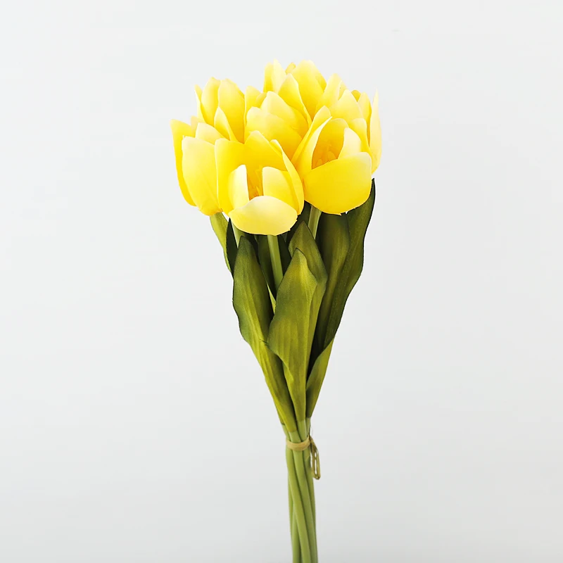 New Soft Latex 7 Heads Flower Tulip Artificial flower Bouquet Parrot White Tulip for Event Decor Decoration