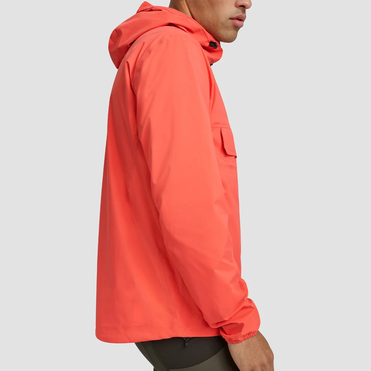 OEM Custom Logo Color Regular Fit Pullover 1/4 Zip Hoodie Lightweight Waterproof 100% Polyamide Outdoor Jacket for Men